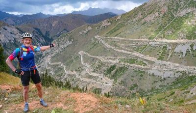 John Rowland Cycling on the  tour with redspokes
